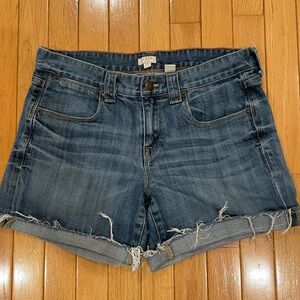 J. Crew Denim Shorts with Stretch - Women's Size 6 Raw Edge Cuffed Hem
